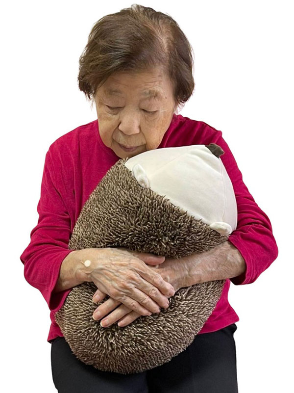 充電式蓄熱ぬいぐるみ湯たんぽハリネズミ抱く ２ | 商品ラインナップ | 有限会社エール