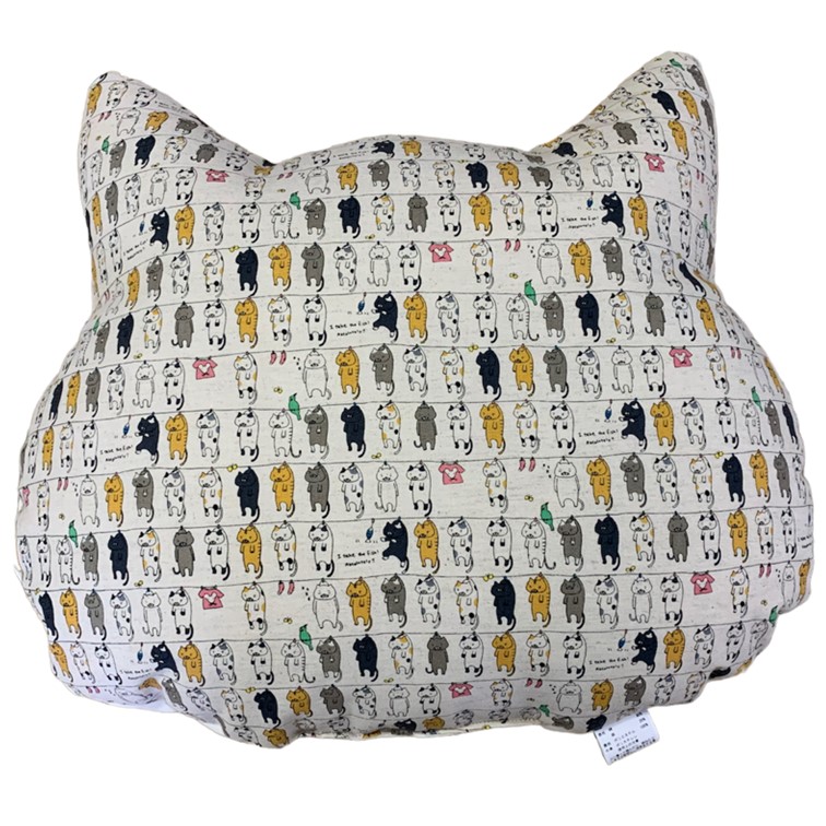 ねこ顔ビーズクッション（国産クッション） 洗濯・キナリ | 商品紹介 | マインドフルネスdays 有限会社エール